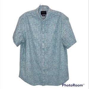 Denim & Flower Ricky Singh Teal Short Sleeve Sz L